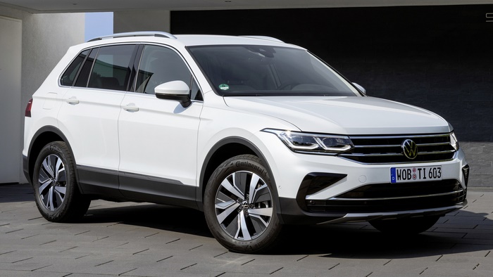 White Volkswagen Tiguan eHybrid SUV