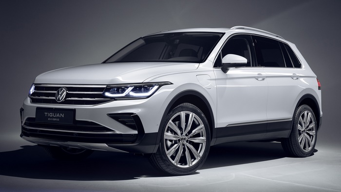 White Volkswagen Tiguan eHybrid Crossover SUV