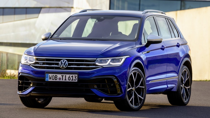 Blue Volkswagen Tiguan R Crossover SUV
