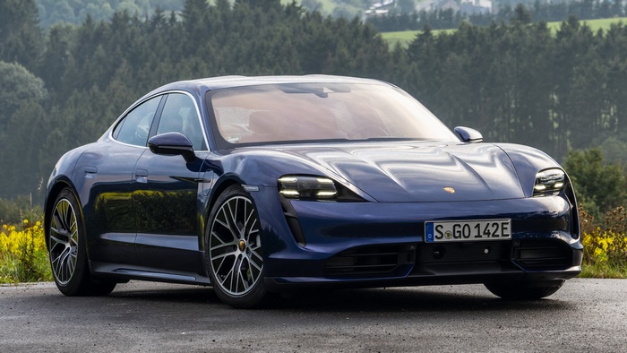 Blue 2019 Porsche Taycan Turbo Electric Sedan