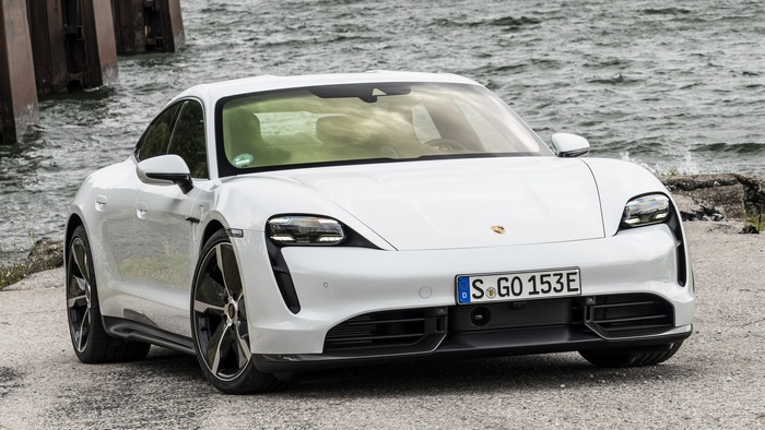 White 2019 Porsche Taycan Turbo S Electric Car