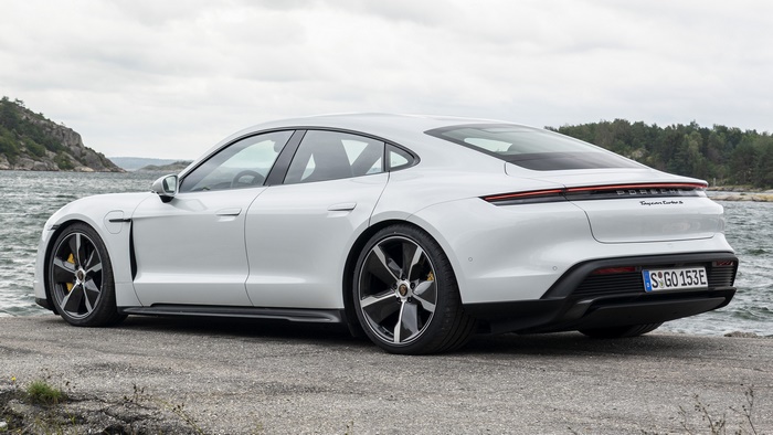 White 2019 Porsche Taycan Turbo S Electric Sedan