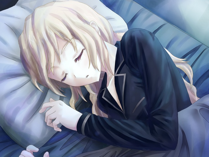 Girl sleeping on a pillow