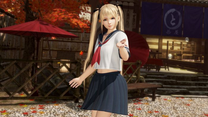 Marie Rose from Dead or Alive in a school uniform