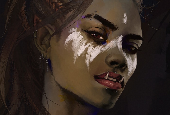 Fantasy Orc Woman with Face Paint