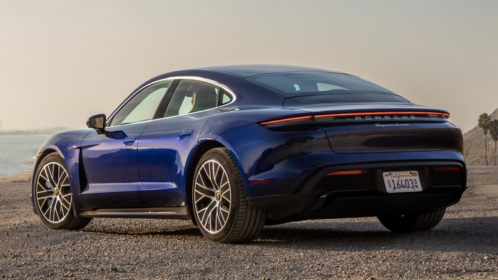 Blue 2020 Porsche Taycan Turbo Sedan