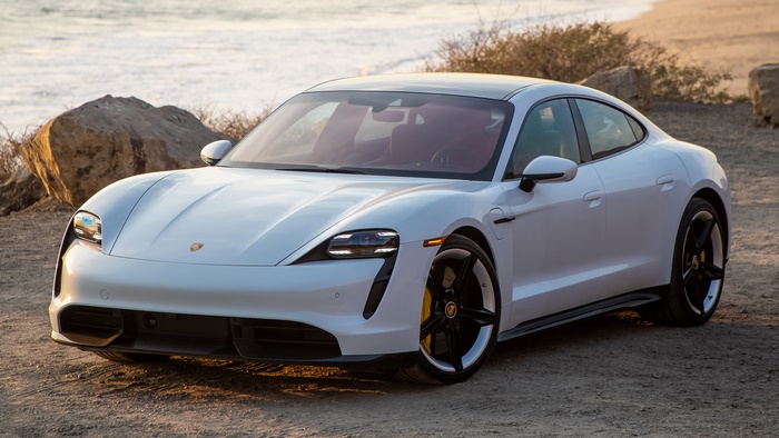 White 2020 Porsche Taycan Turbo S Electric Sedan