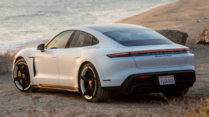 White 2020 Porsche Taycan Turbo S Electric Sedan