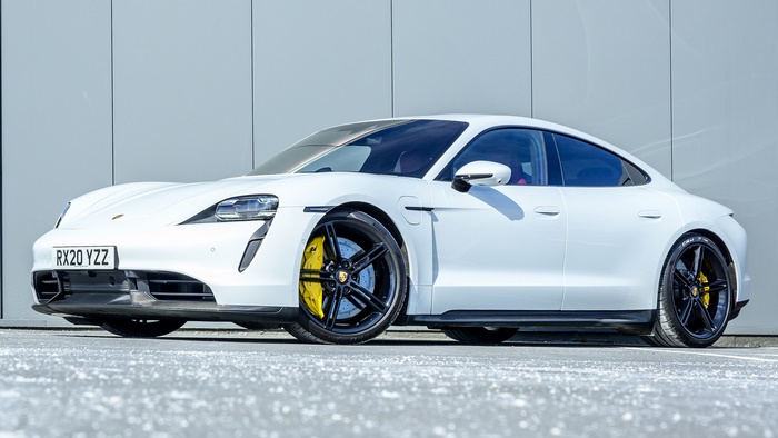 White 2020 Porsche Taycan Turbo S Electric Sedan