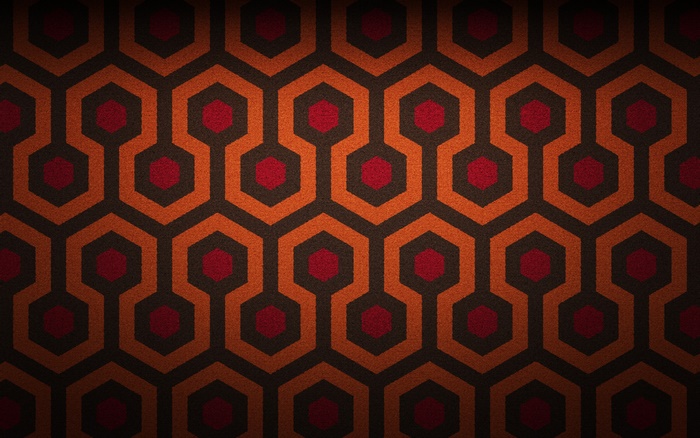 Geometric Hexagon Pattern with Red Circles