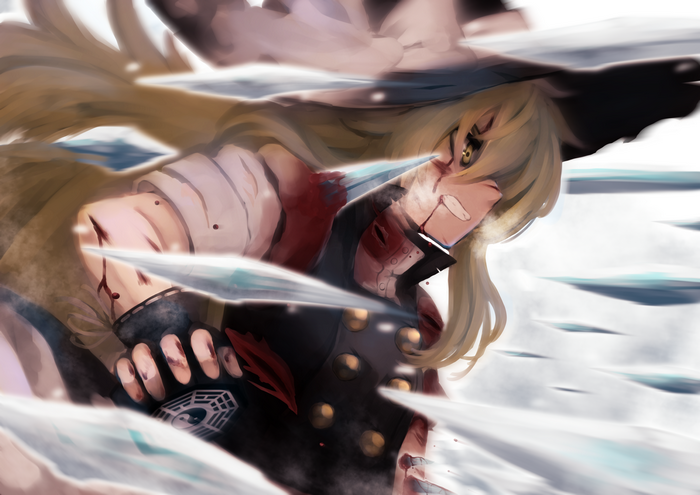 Marisa Kirisame from Touhou Project with blood
