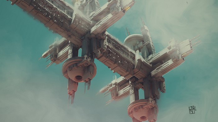 Binary Orbital Bulkhead (B.O.B) Sci-Fi Structure