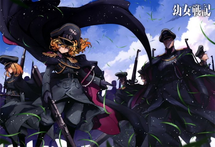 Tanya Degurechaff and soldiers from Youjo Senki