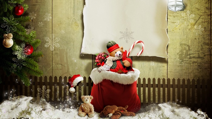 Christmas Stuffed Animals and Decorations 4K