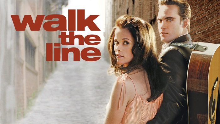 Walk the Line movie poster with Joaquin Phoenix and Reese Witherspoon