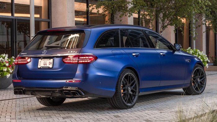 Blue 2021 Mercedes-AMG E 63 S Wagon Station Wagon