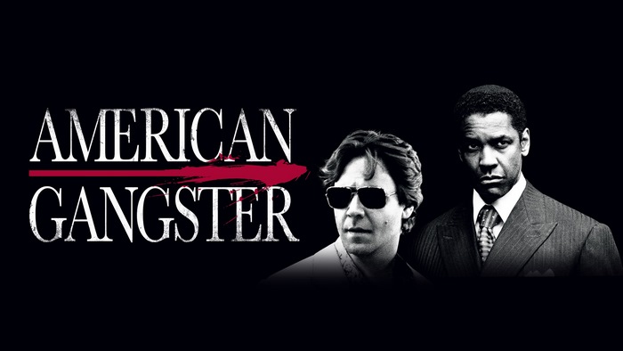 American Gangster movie poster with Denzel Washington and Russell Crowe