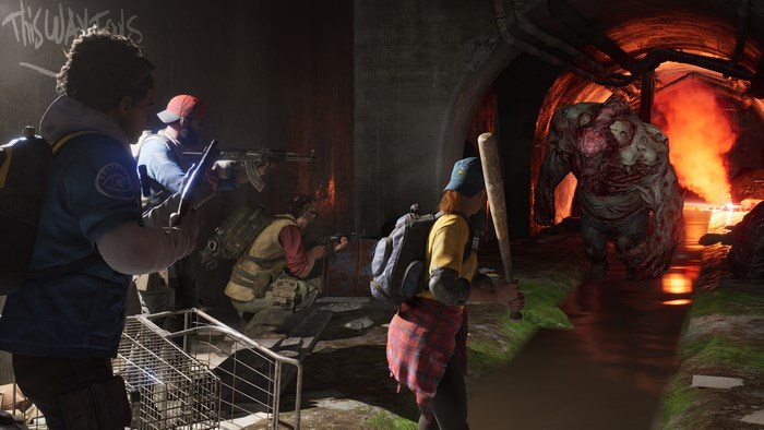 Survivors fighting a monster in Back 4 Blood 4K