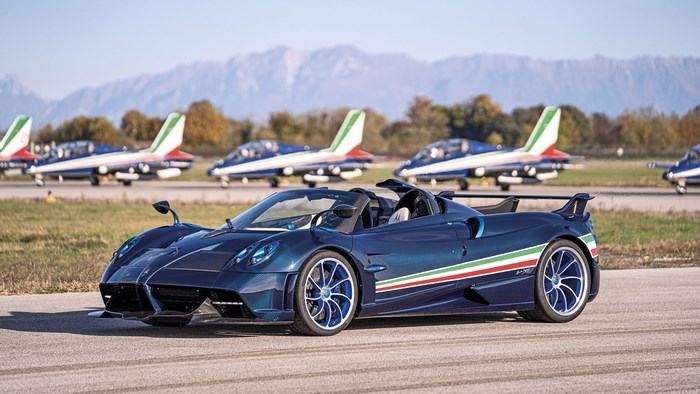 Pagani Huayra Roadster BC with Italian Air Force Jets