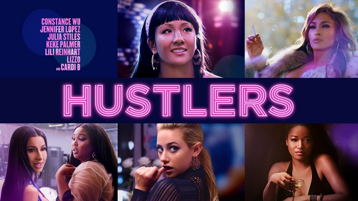 Hustlers movie poster with cast