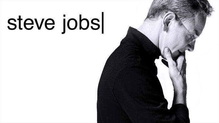 Steve Jobs portrait with text