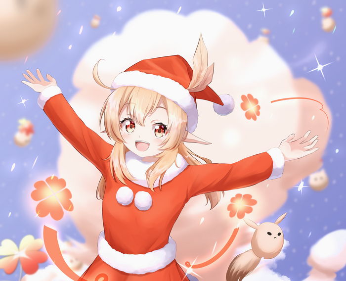 Klee from Genshin Impact in Christmas Outfit