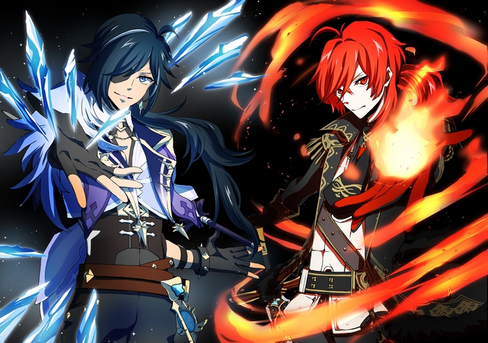 Kaeya and Diluc from Genshin Impact
