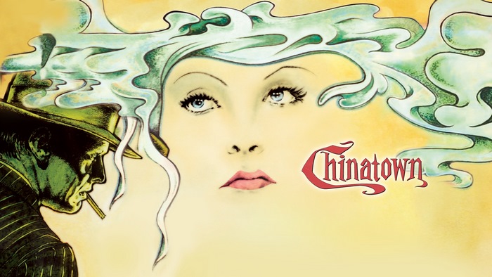 Chinatown movie poster with man smoking
