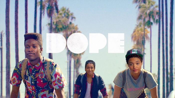 Dope movie poster with three young people