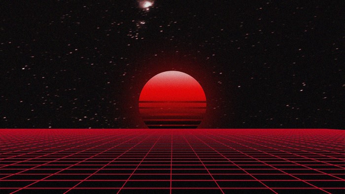 Vaporwave Synthwave Grid Sunset