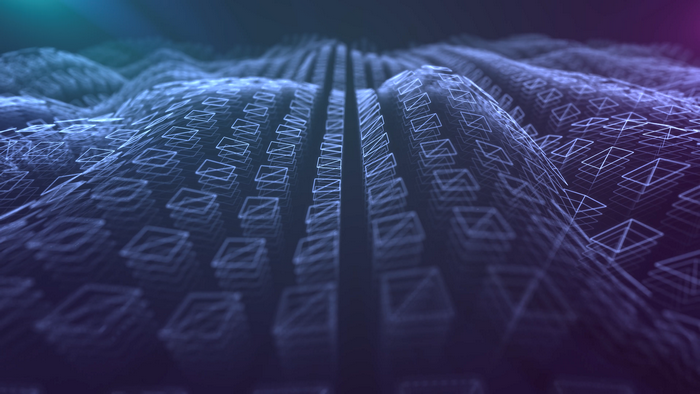 Abstract Digital Landscape with Geometric Shapes