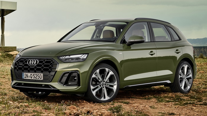 Green Audi Q5 S Line SUV parked outdoors