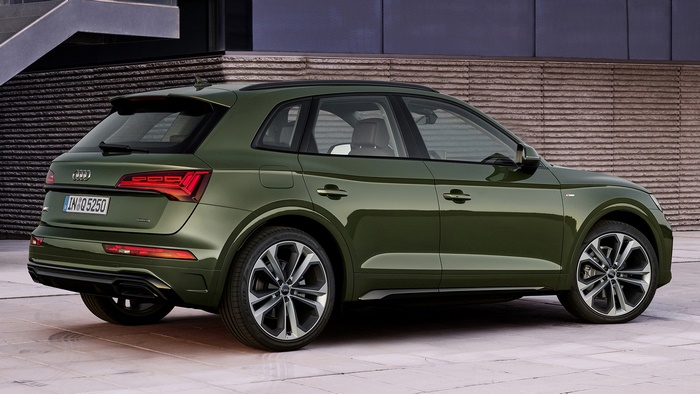 Green Audi Q5 S Line SUV parked outdoors