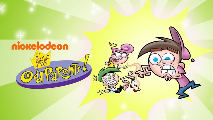 Timmy Turner from The Fairly OddParents with Cosmo and Wanda