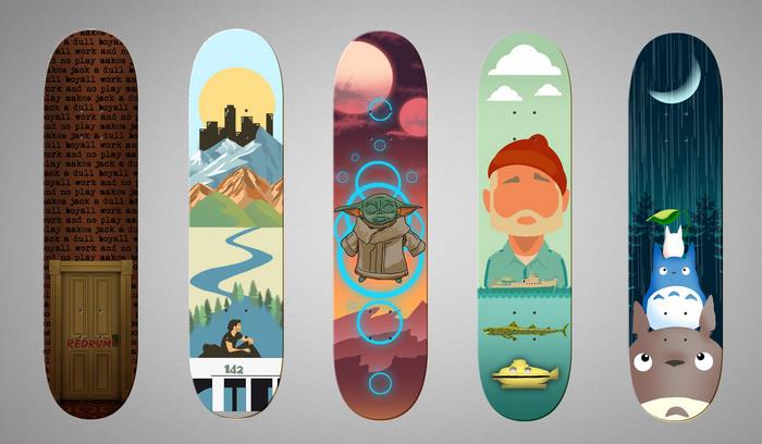 Skate Deck Designs: The Shining, The Life Aquatic, Star Wars, My Neighbor Totoro
