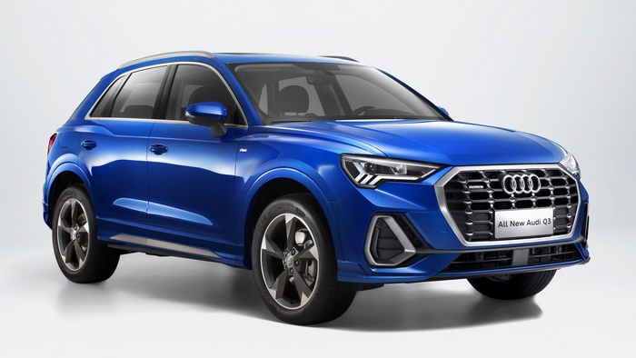 Blue Audi Q3 S Line Crossover SUV