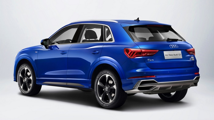 Blue Audi Q3 40 TFSI S Line SUV