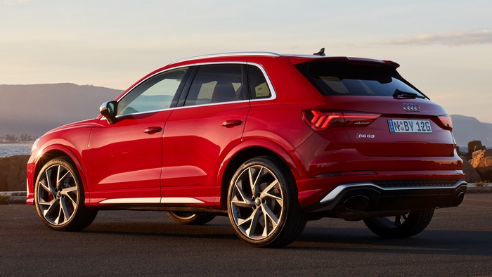 Red 2020 Audi RS Q3 SUV parked outdoors
