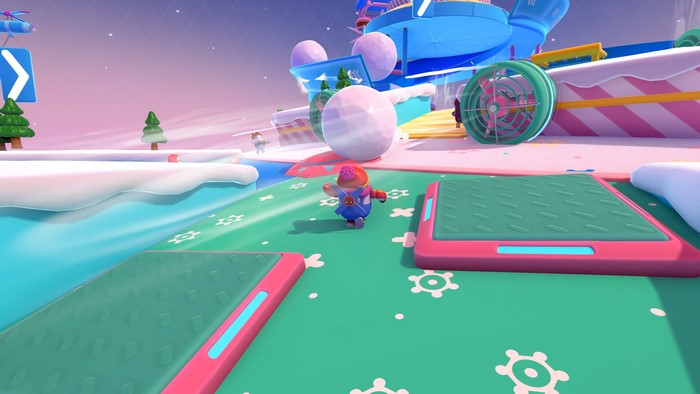 Fall Guys character on a colorful obstacle course
