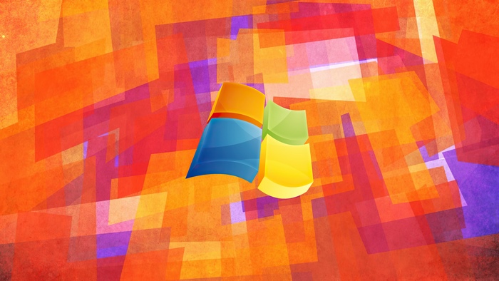 Windows Logo on Abstract Orange and Purple Background 4K