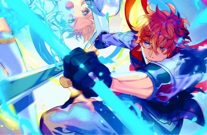 Tartaglia and Lumine from Genshin Impact