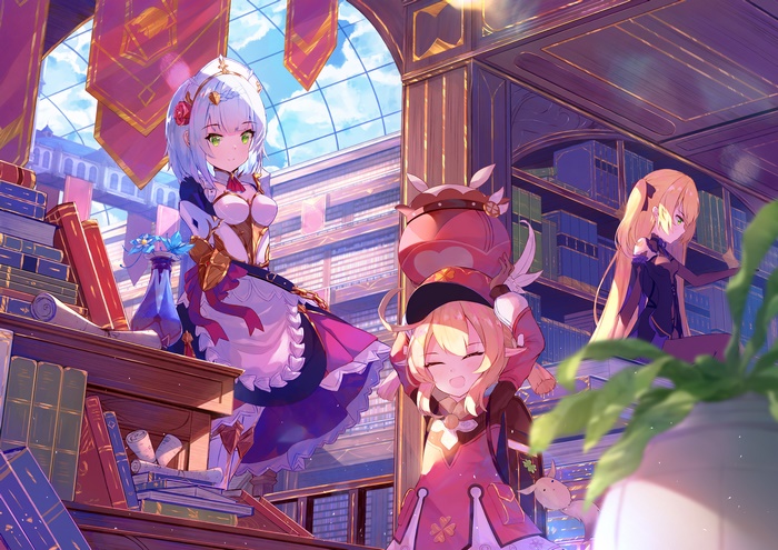 Klee, Noelle and Fischl from Genshin Impact