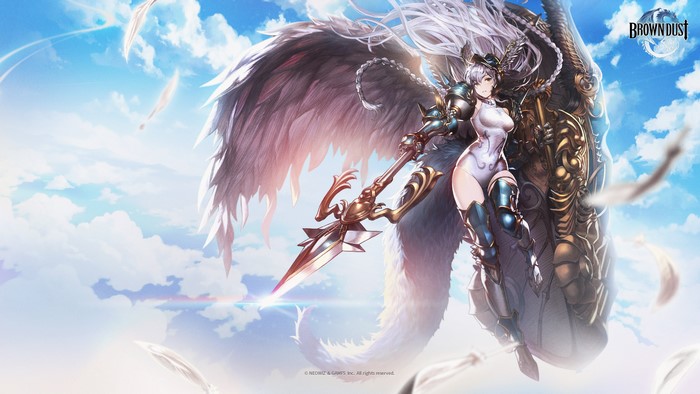 Angel warrior with spear from Brown Dust