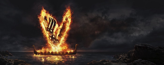 Burning Viking Ship from Vikings TV Show