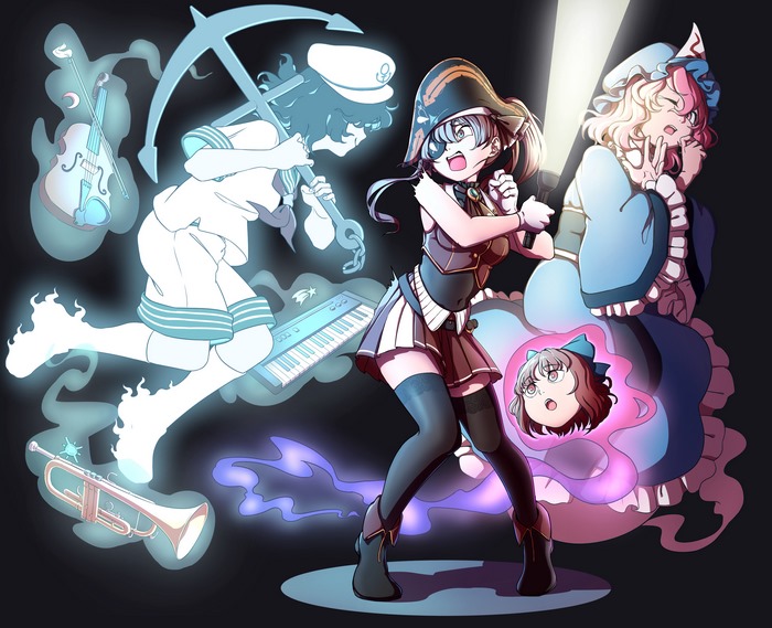 Houshou Marine and friends from Hololive and Touhou