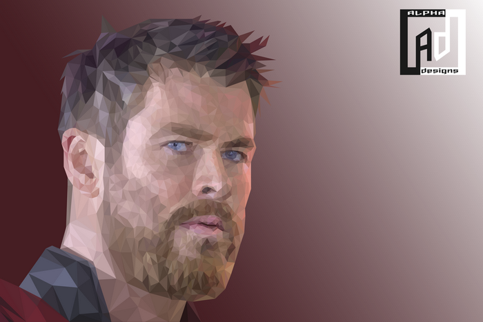 Thor from Marvel Comics Low Poly Illustration