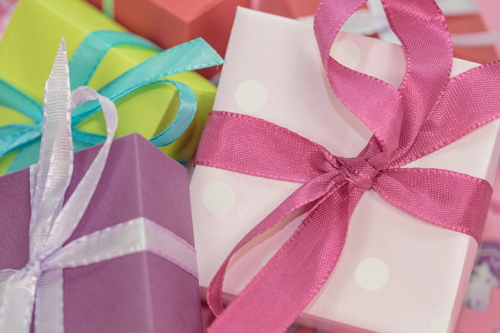 Gift boxes with ribbons