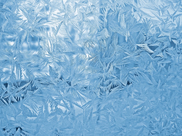 Frost patterns on a window