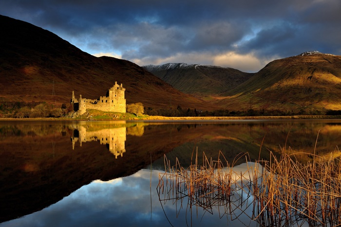 Kilchurn Castle Ruin Reflection in Scotland