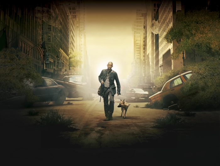 Will Smith and dog in I Am Legend 4K